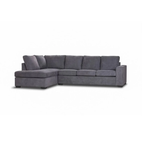 Kristie Fabric Corner Sofa Bed with Pull-Out Queen Mattress -Dark Grey
