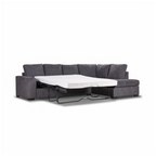 Kristie Fabric Corner Sofa Bed with Pull-Out Queen Mattress -Dark Grey