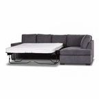 Kristie Fabric Corner Sofa Bed with Pull-Out Queen Mattress -Dark Grey