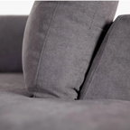 Kristie Fabric Corner Sofa Bed with Pull-Out Queen Mattress -Dark Grey
