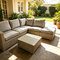 Solway Outdoor 4PC Lounge Set – Wicker Corner Sofa with Coffee Table