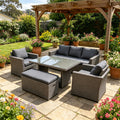 Mansard 5PC Outdoor Dining Lounge Set – Wicker Table & Seating