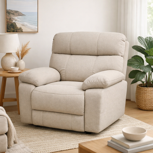 Byron Manual Fabric Recliner Chair -Sand Beige