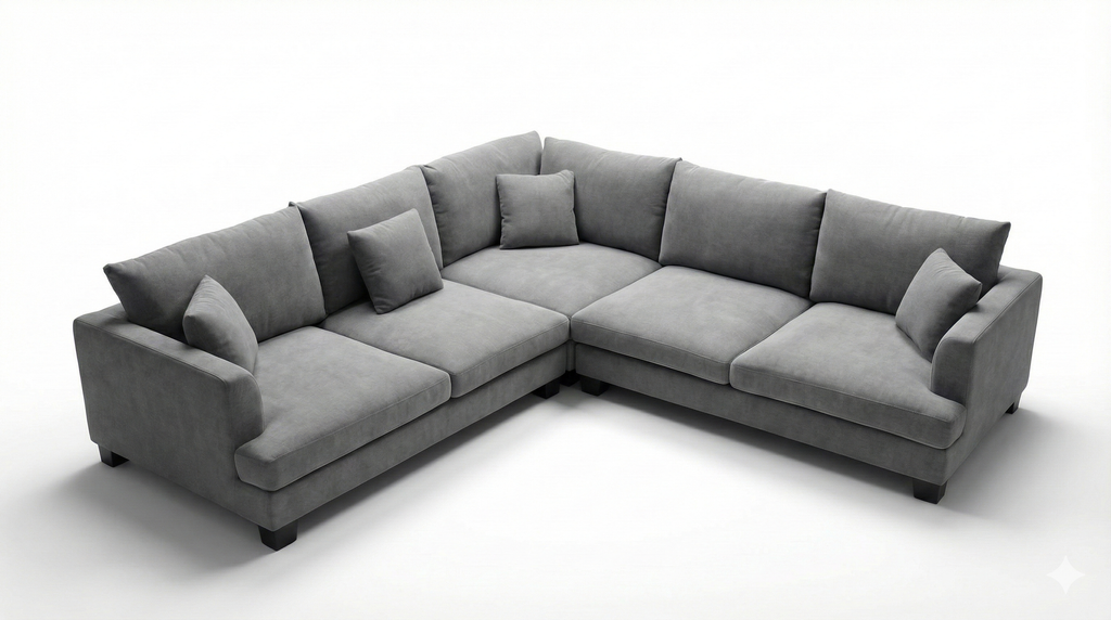 LA Deep Seat Corner Suite -Charcoal Fabric