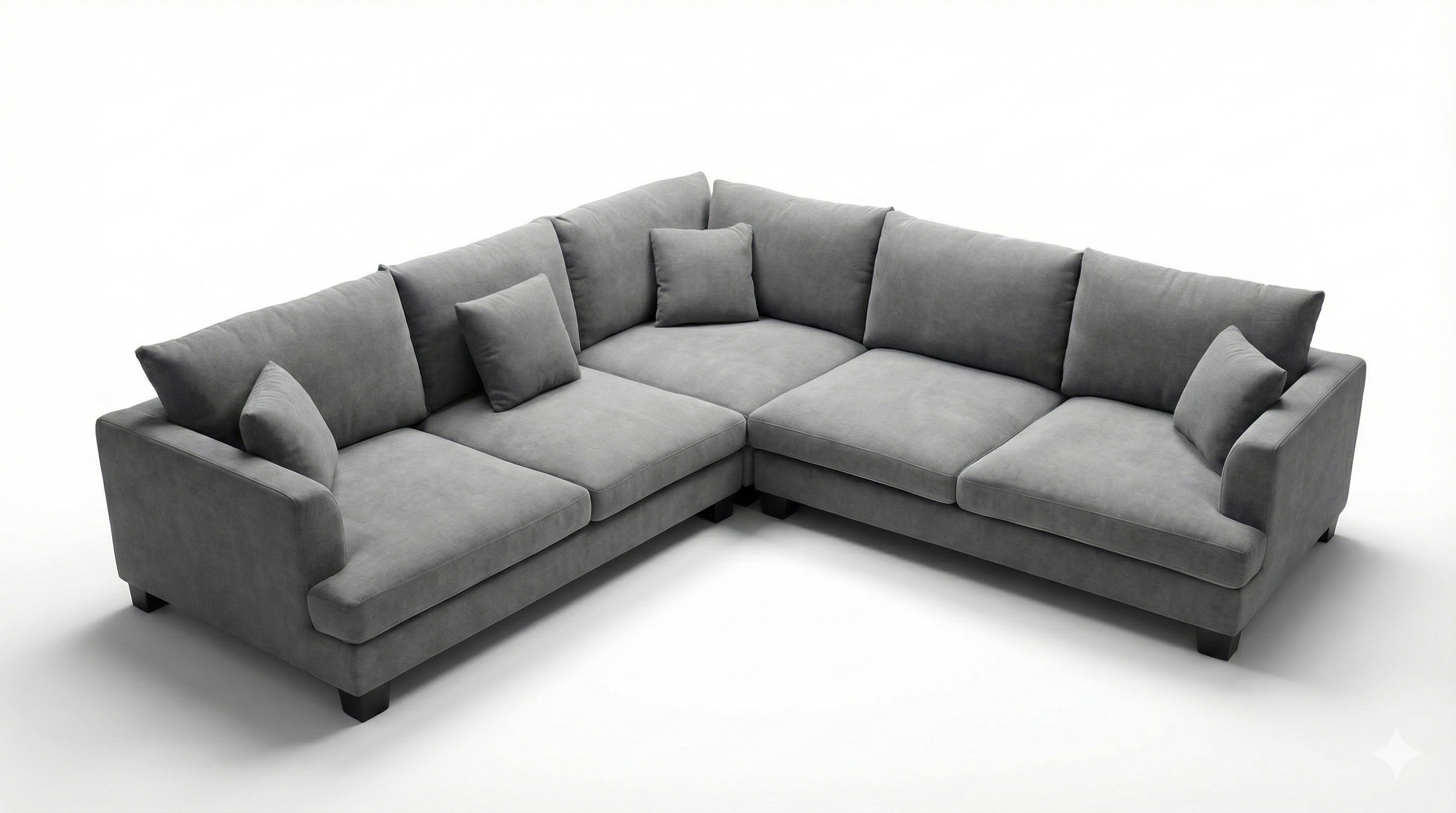 LA Deep Seat Corner Suite -Charcoal Fabric