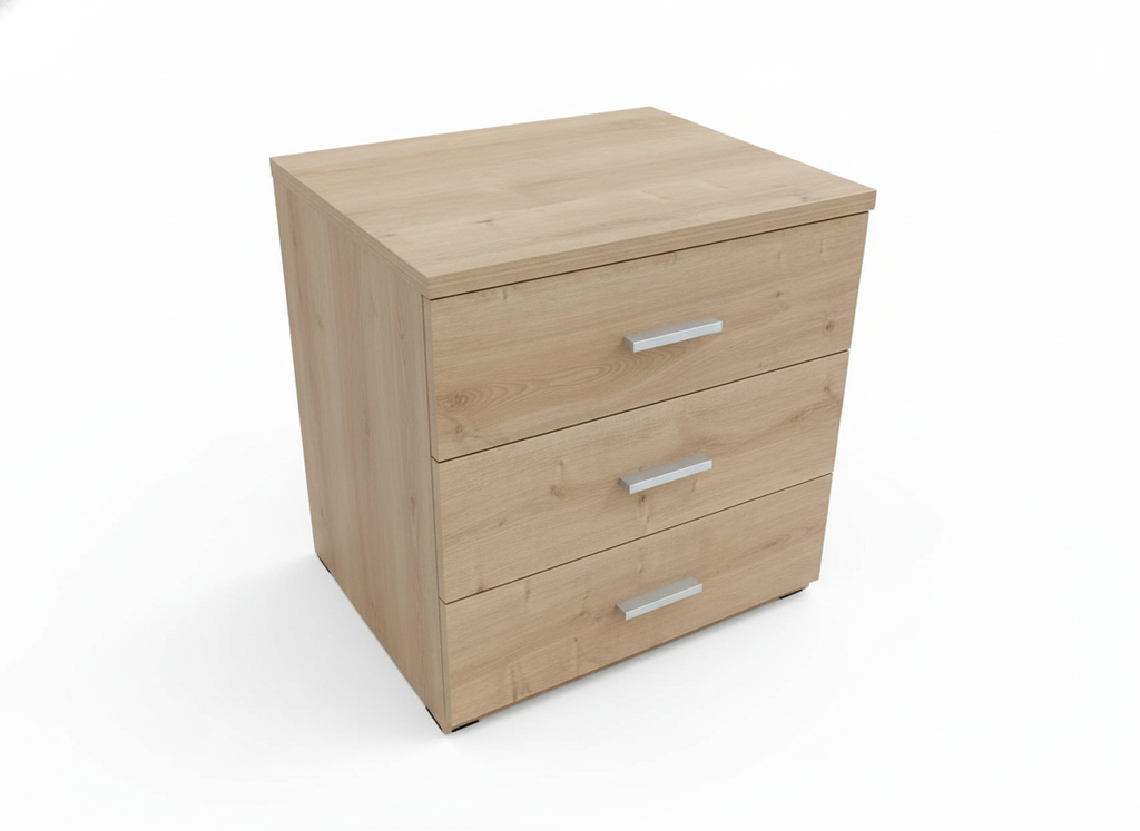 Nordic Oak Bedside -3 Drawer
