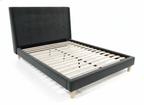 Eva Queen Bed -Upholstered Charcoal