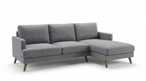 Belline Chaise Sofa -Storm Grey Fabric