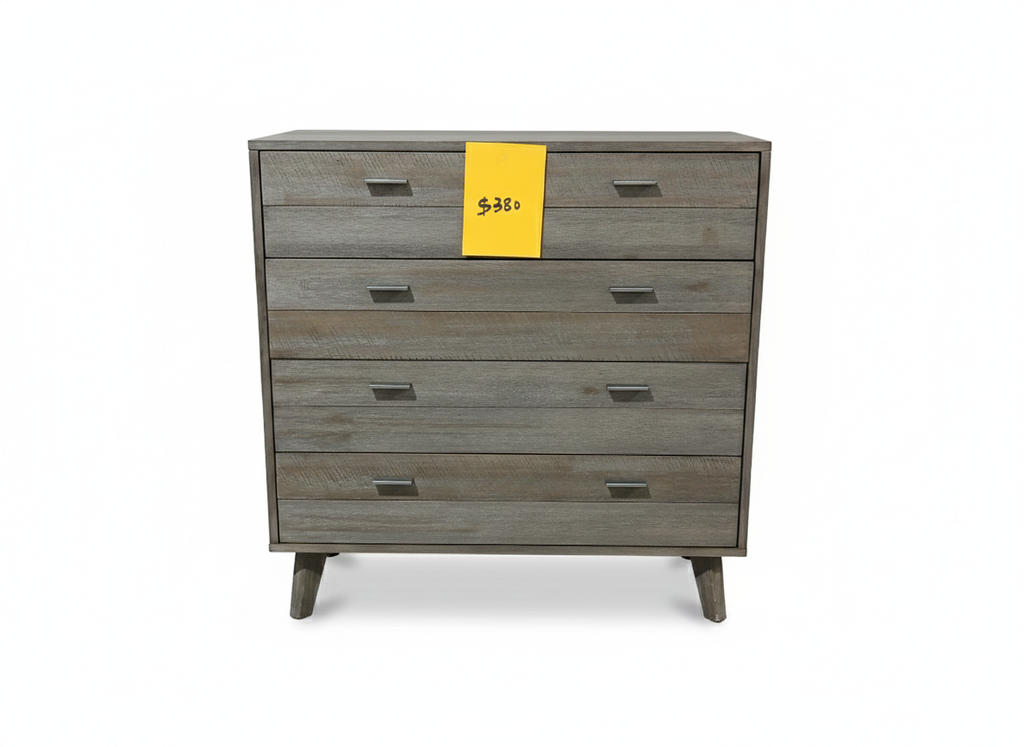 Ash Grey Tallboy -4 Drawer Chest