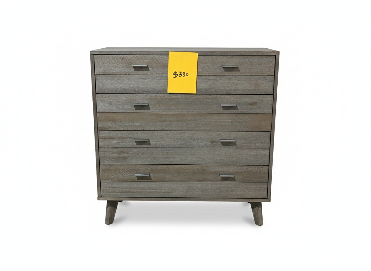 Ash Grey Tallboy -4 Drawer Chest