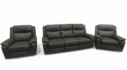 Asper 3 + 1 + 1 Manual Recliner Sofa Set -Charcoal