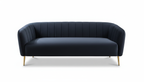 Luna Curved 3 Seater Sofa -Midnight Blue