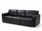 Chevron 3+2 Full Leather Sofa Set -Premium Black Lounge