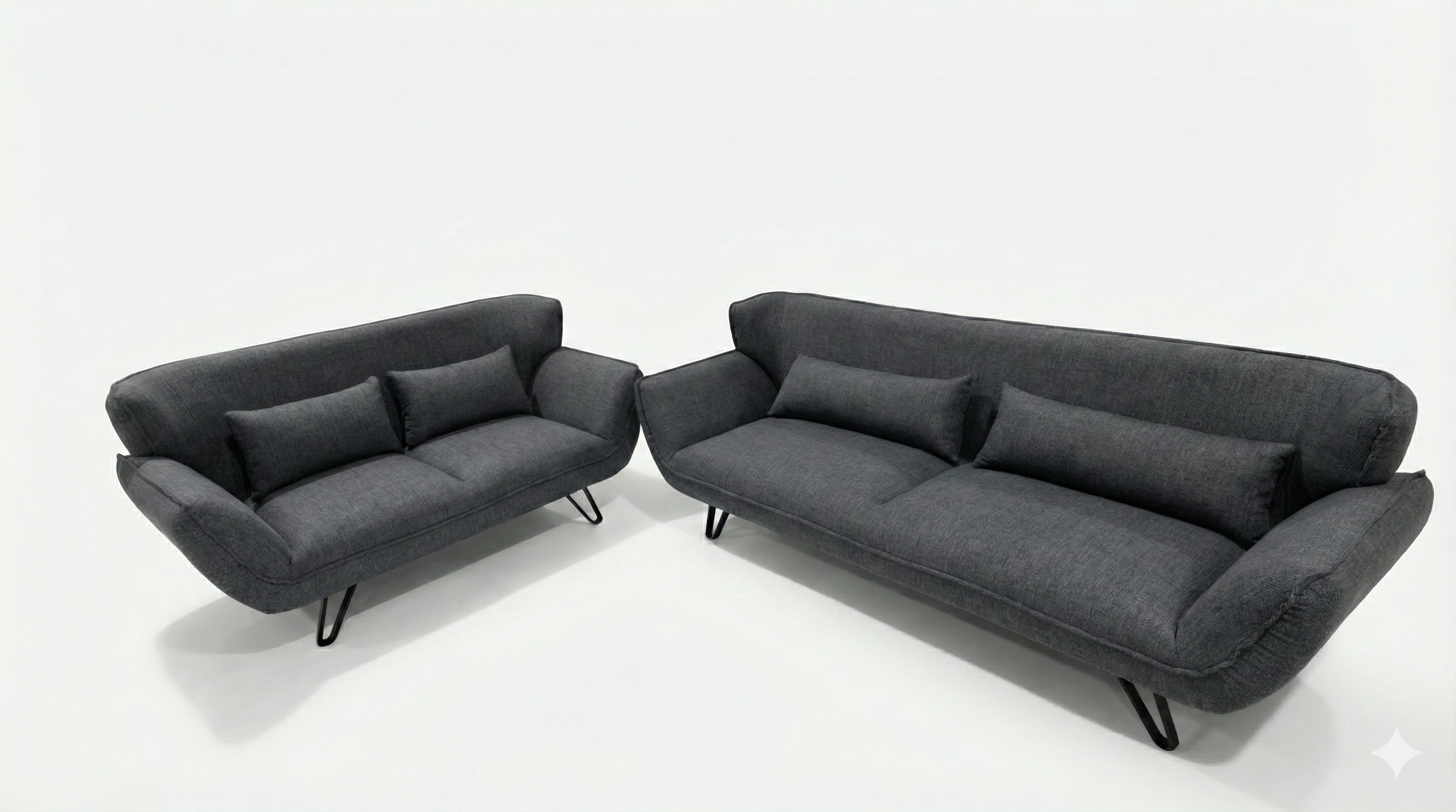 Urban Dark Grey 2 + 3 Seater Sofa Set