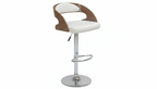 Oslo Adjustable Bar Stool -White & Walnut