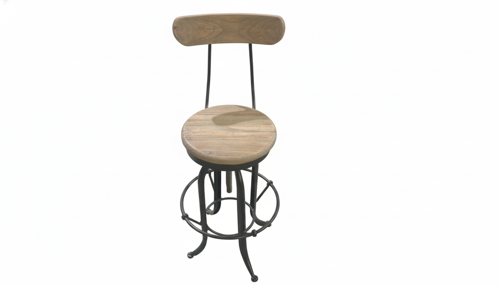 Hudson Industrial Bar Stool -Timber & Metal