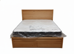 Padma King Bed Frame with Storage Drawers -Natural Wood