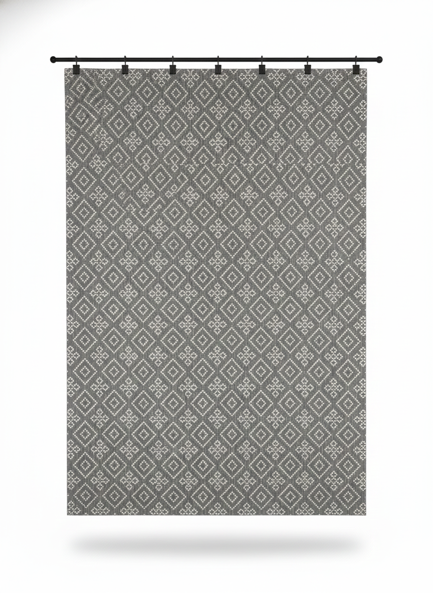 Sutton Micro Pattern Rug -Grey & White