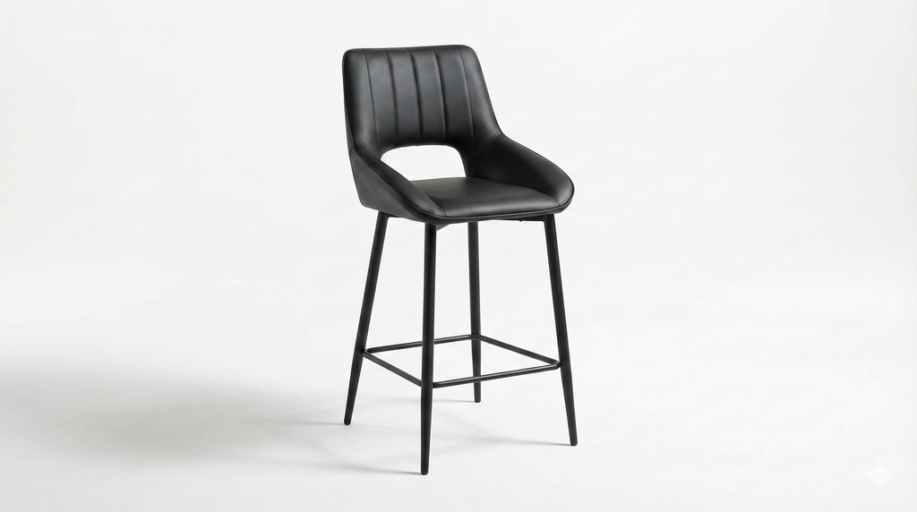 Carlina Bar Stool -Black Leather Look