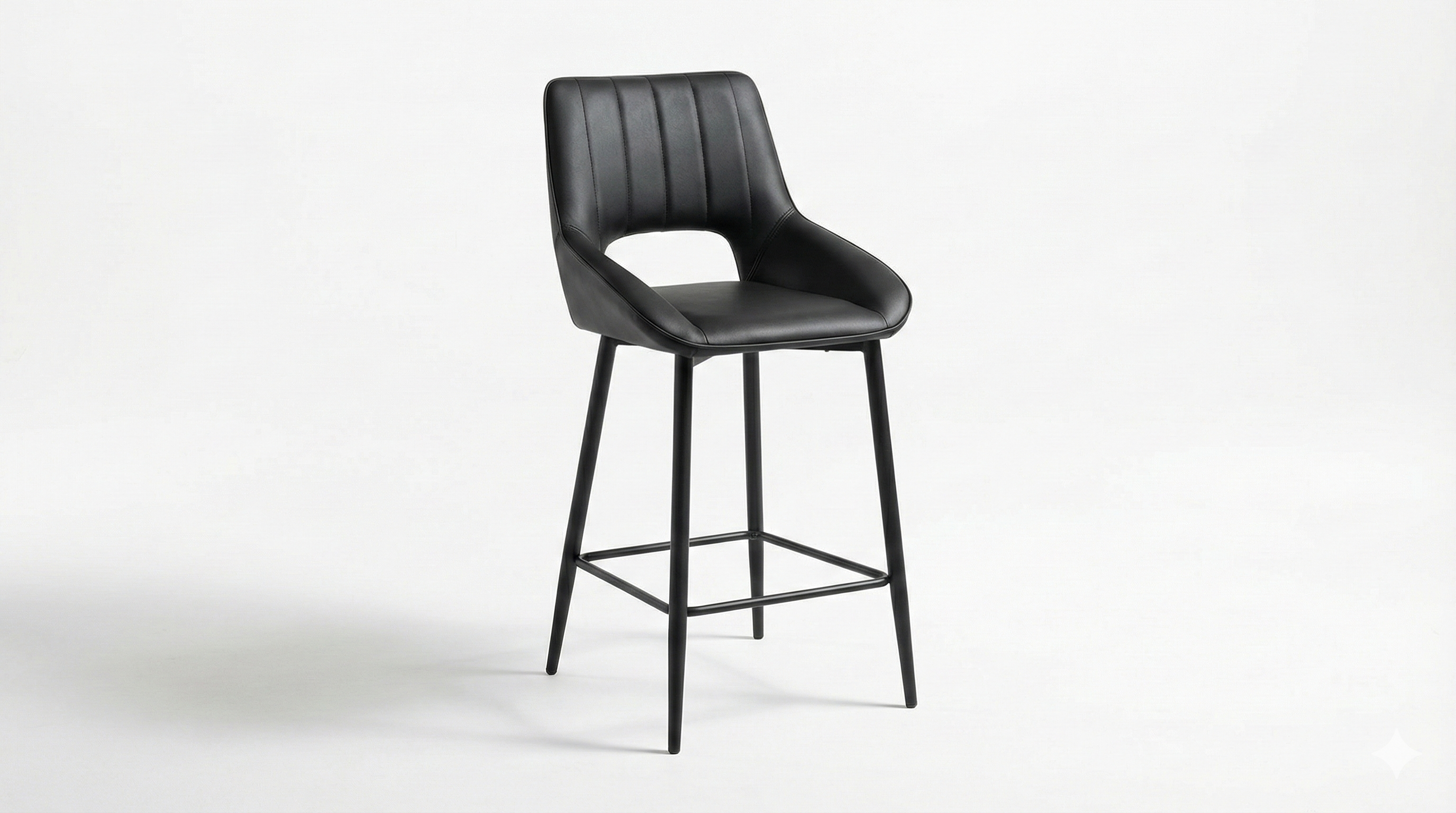 Carlina Bar Stool -Black Leather Look