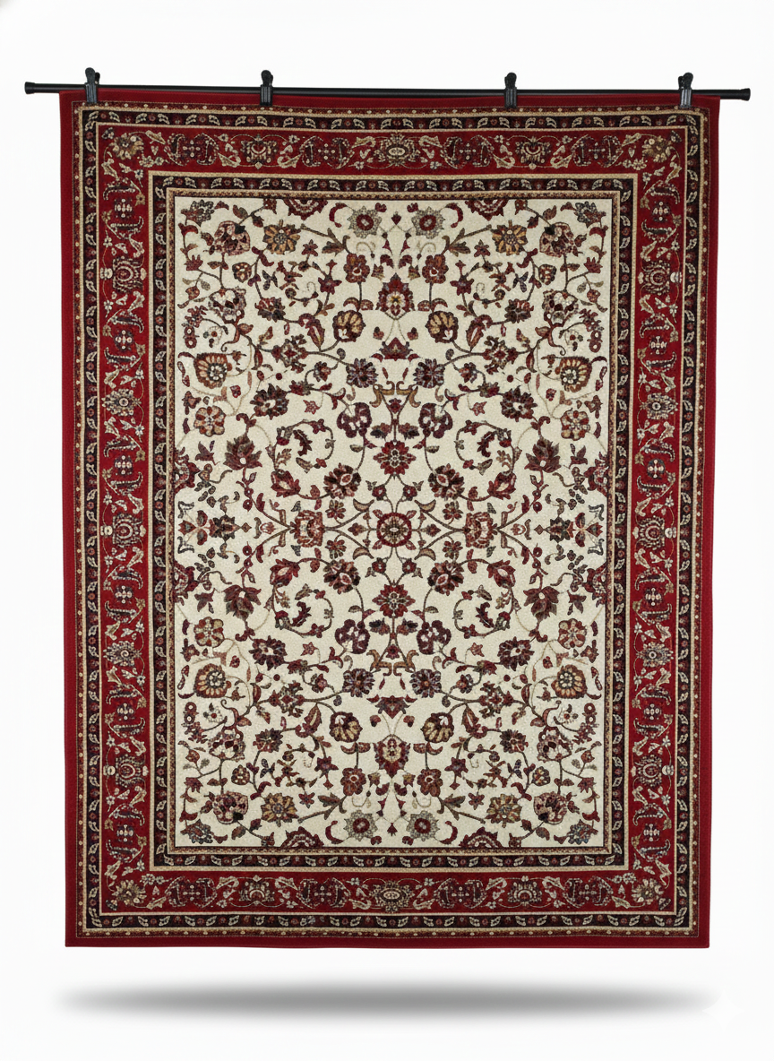 Mochka Classic Persian Rug -Red & Ivory