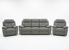 Cosmic 3 + 1 + 1 Manual Recliner Leather Sofa Set -Grey