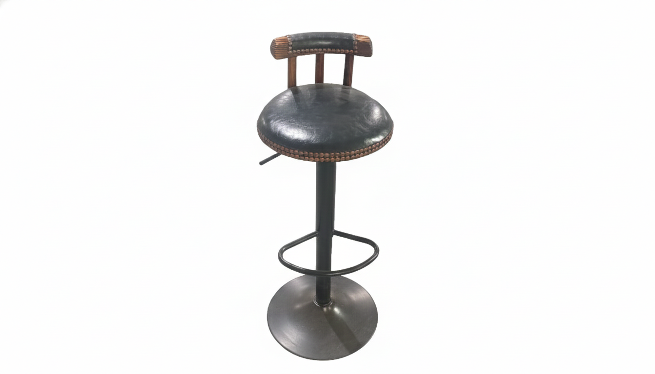 Bronx Vintage Bar Stool -Leather & Metal