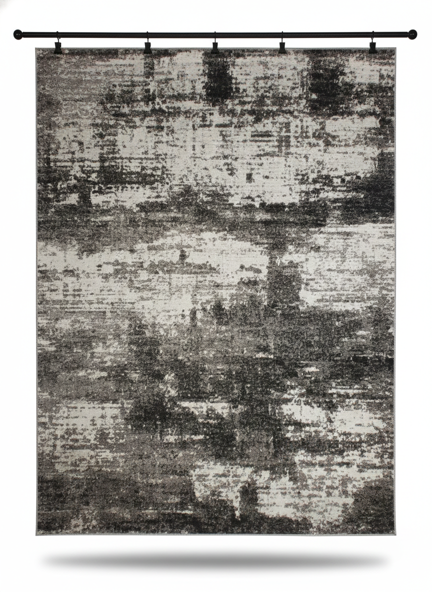 Cannon Abstract Rug -Charcoal Grey