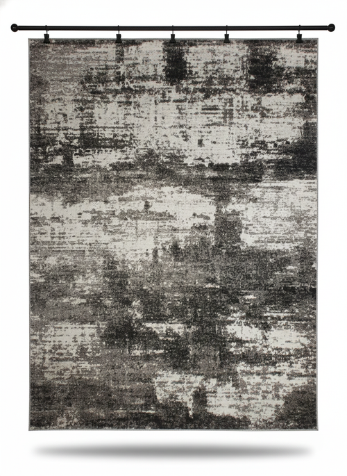 Cannon Abstract Rug -Charcoal Grey