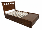 Homefur King Single Bed with Storage Drawers -Timber Finish