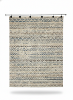 Byron Tribal Textured Rug -Natural Blue