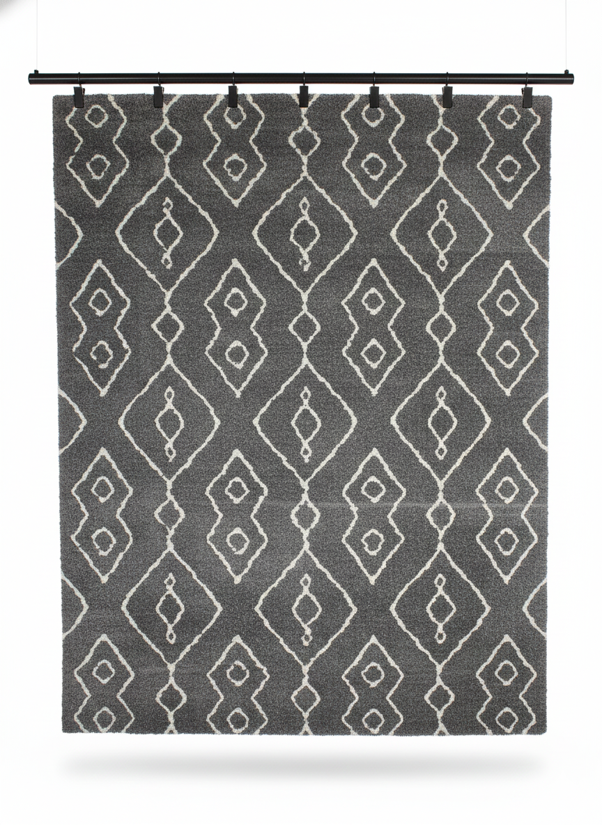 Dakota Geometric Rug -Charcoal & White