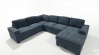 Colac Modular Corner Sofa -Deep Blue Fabric