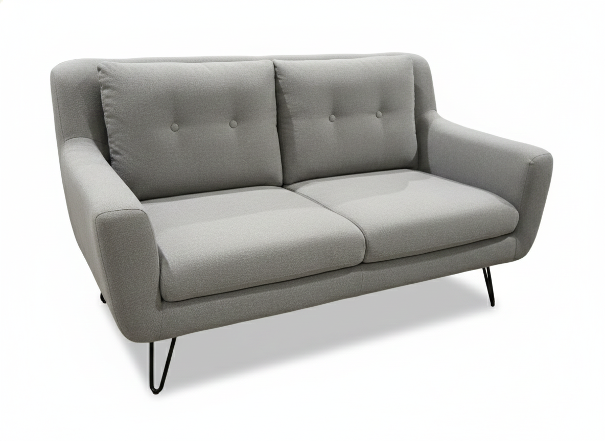Metro 2 Seater Sofa -Light Grey Fabric