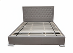 Ritz King Bed Frame -Upholstered Grey Tufted