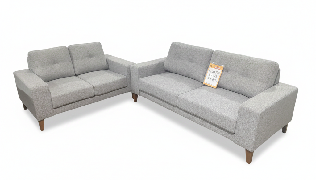 Club Fabric Sofa Set 3+2 -Light Grey