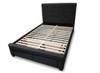 Rhodes Double Bed Frame -Charcoal Upholstered