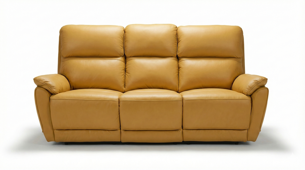 York 3 + 1 + 1 Leather Recliner Sofa Set -Tan
