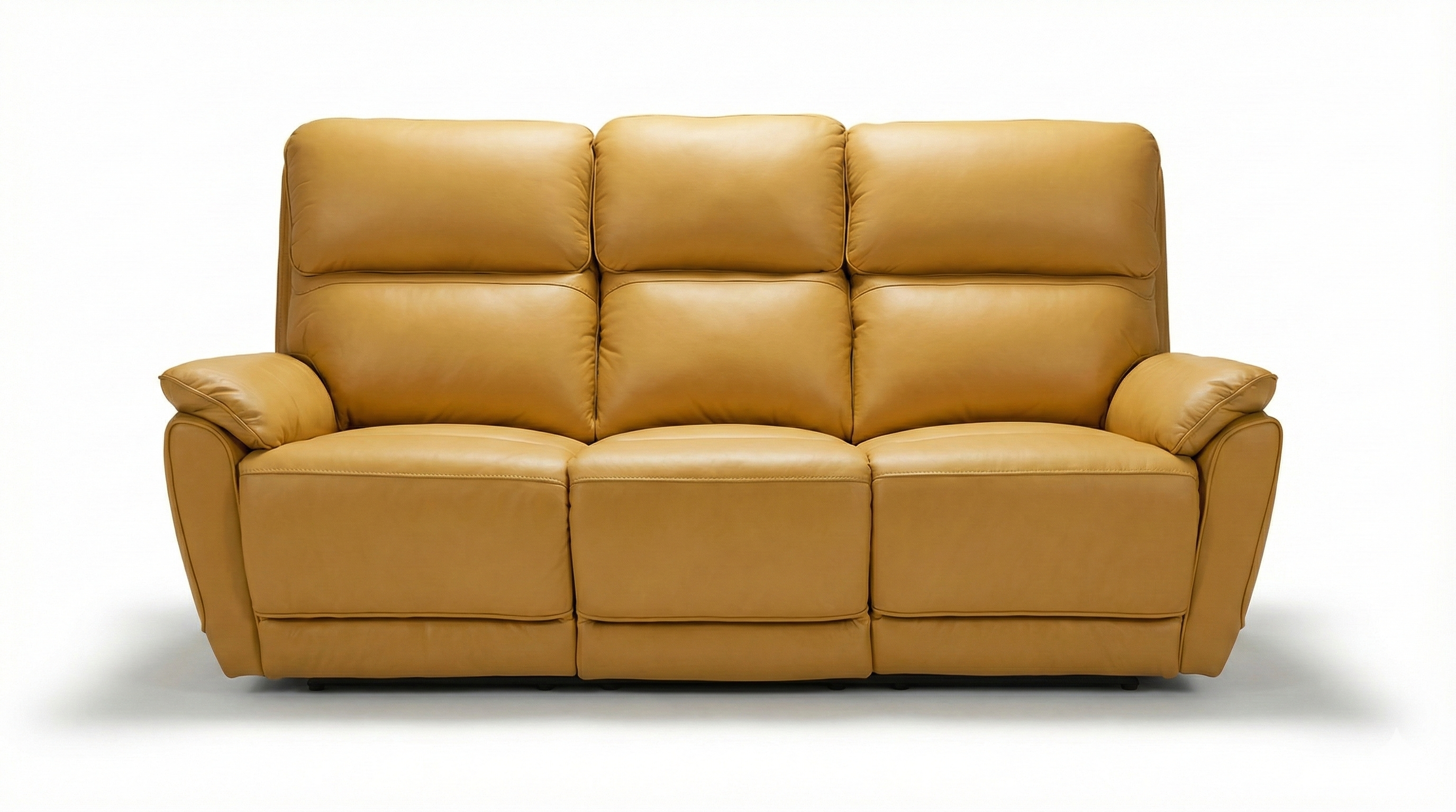 York 3 + 1 + 1 Leather Recliner Sofa Set -Tan