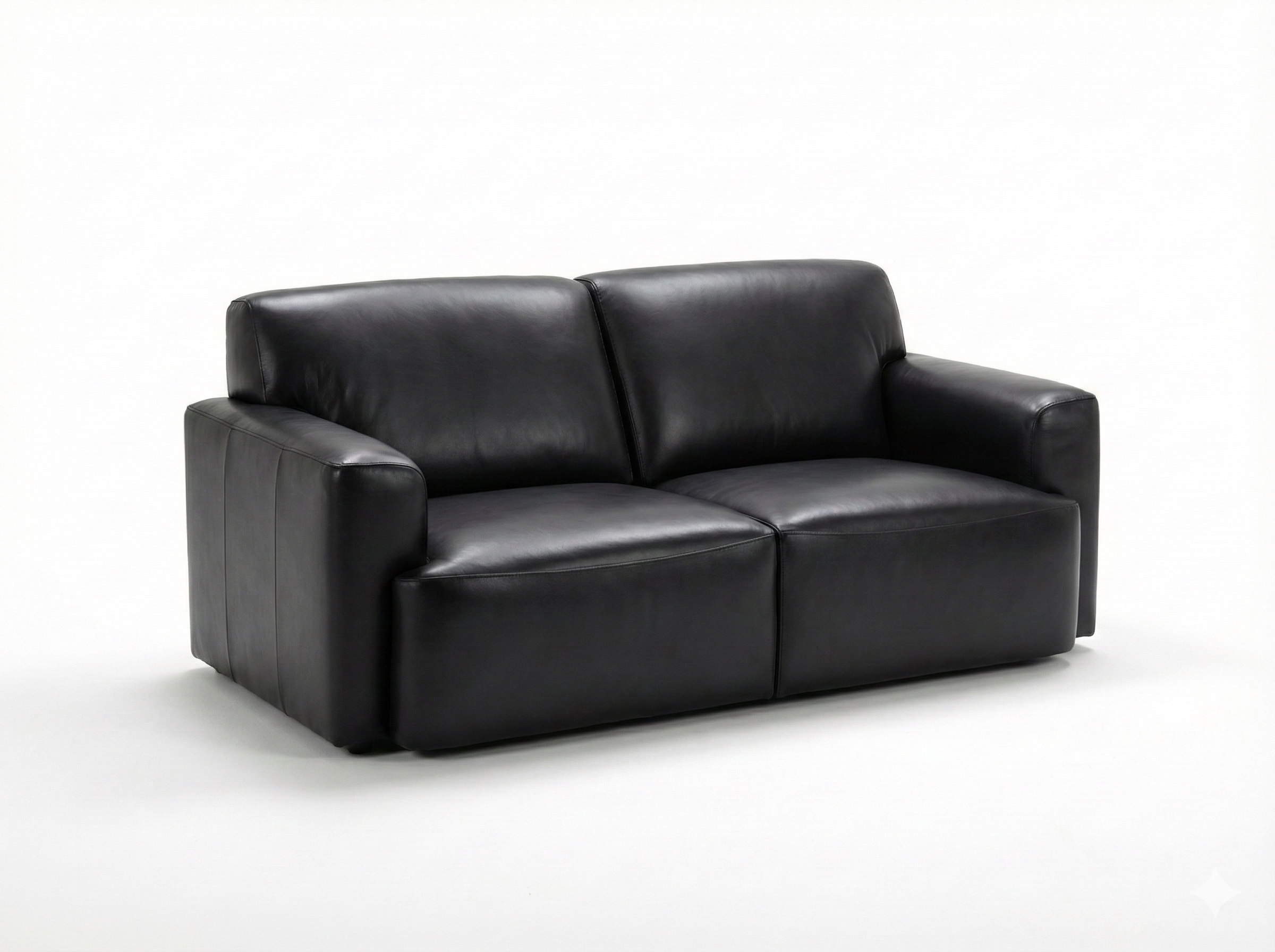 Chevron 3+2 Full Leather Sofa Set -Premium Black Lounge