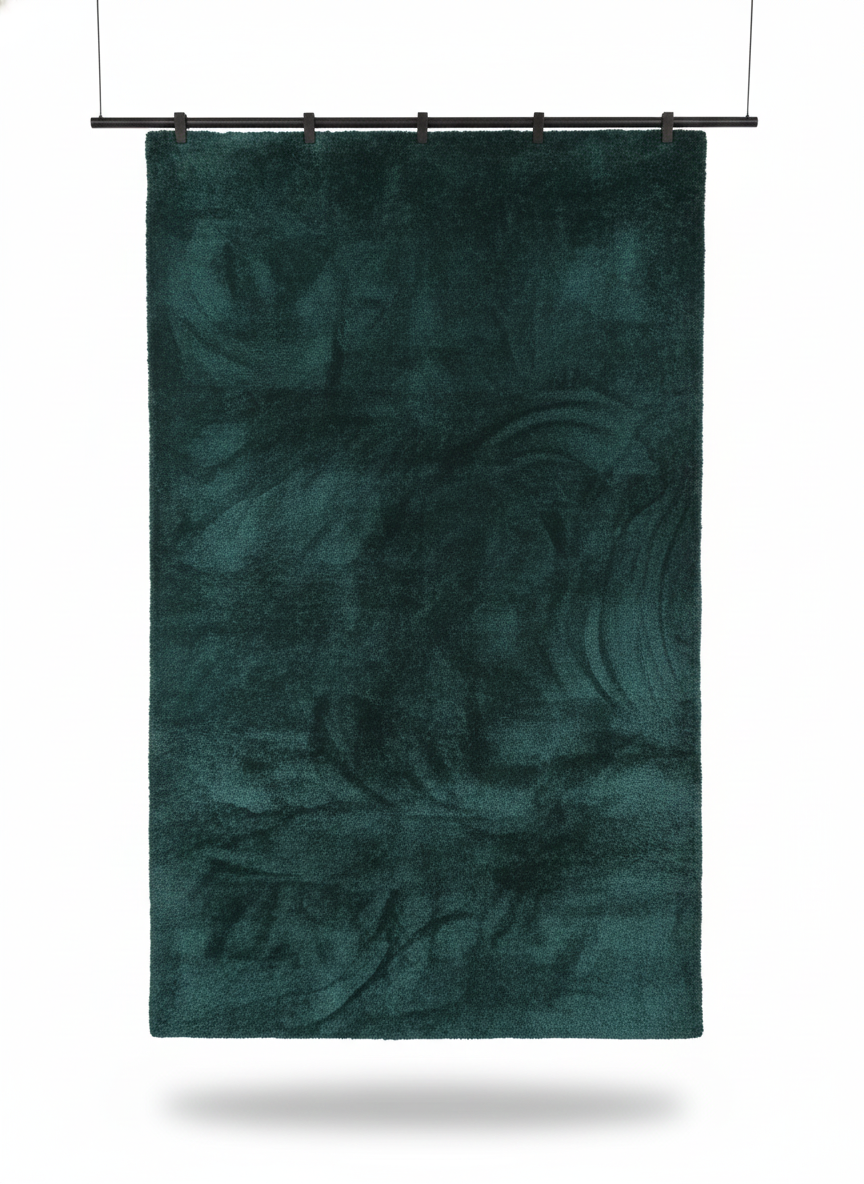 Celine Plush Velvet Rug -Deep Green