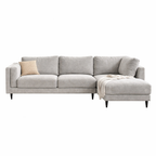 Almada Fabric Corner Sofa with Right Hand Chaise -Light Grey