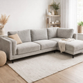 Almada Fabric Corner Sofa with Right Hand Chaise -Light Grey