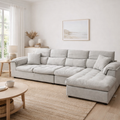 Amanda Goose Down Pet-Friendly Sofa -Light Grey Chaise
