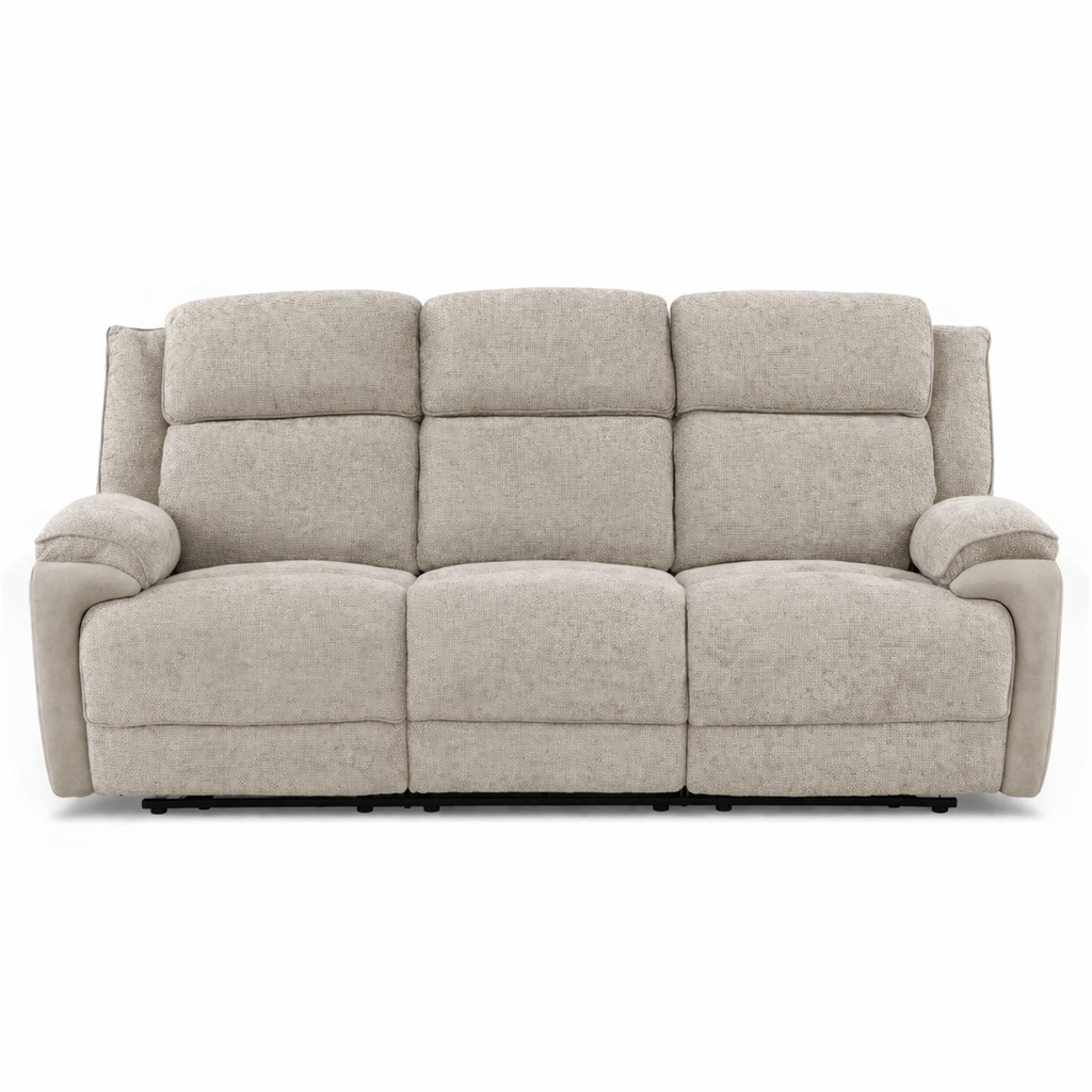 Angus Fabric Electric Recliner Sofa -Light Grey