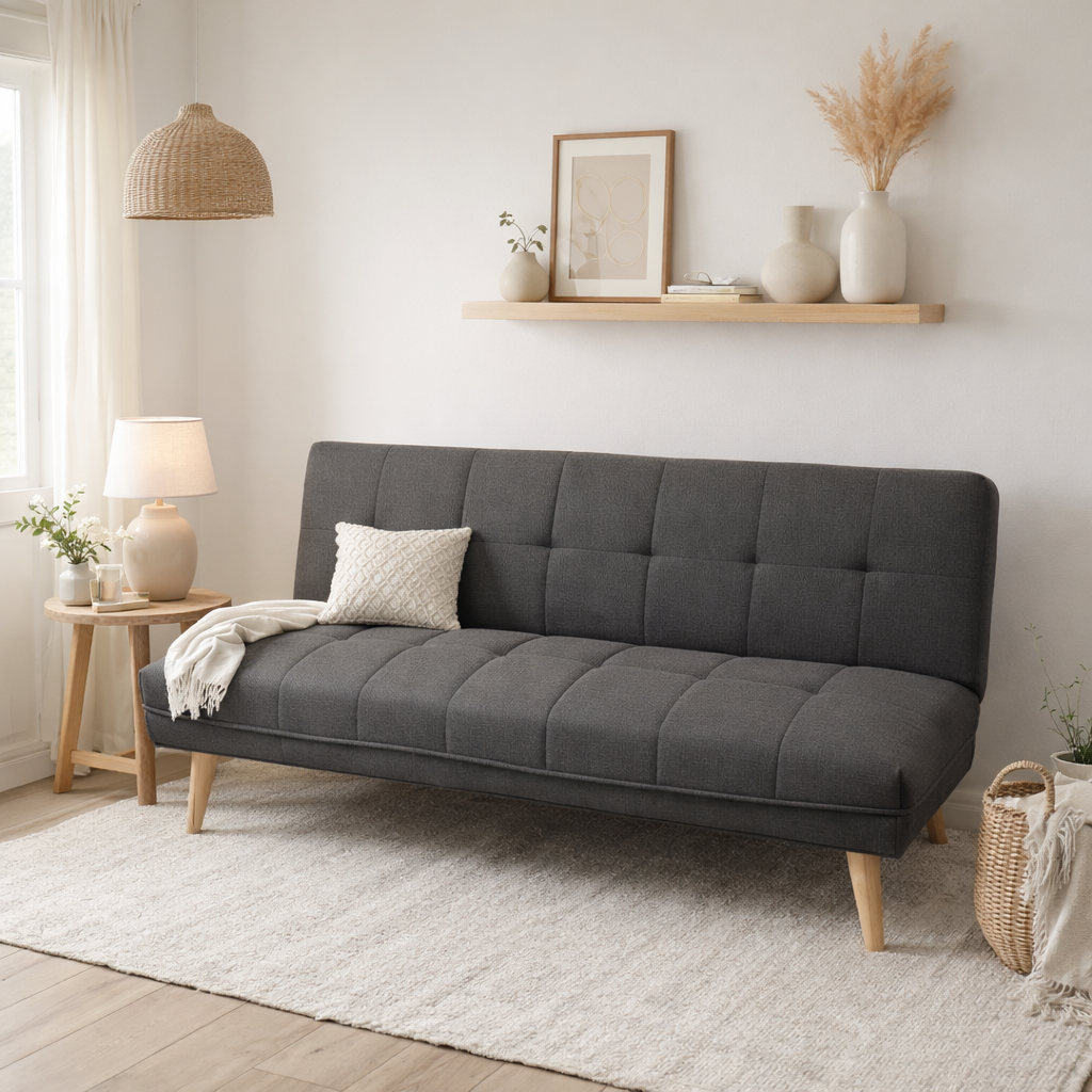 Aspire Sofa Bed -Charcoal & Light Grey