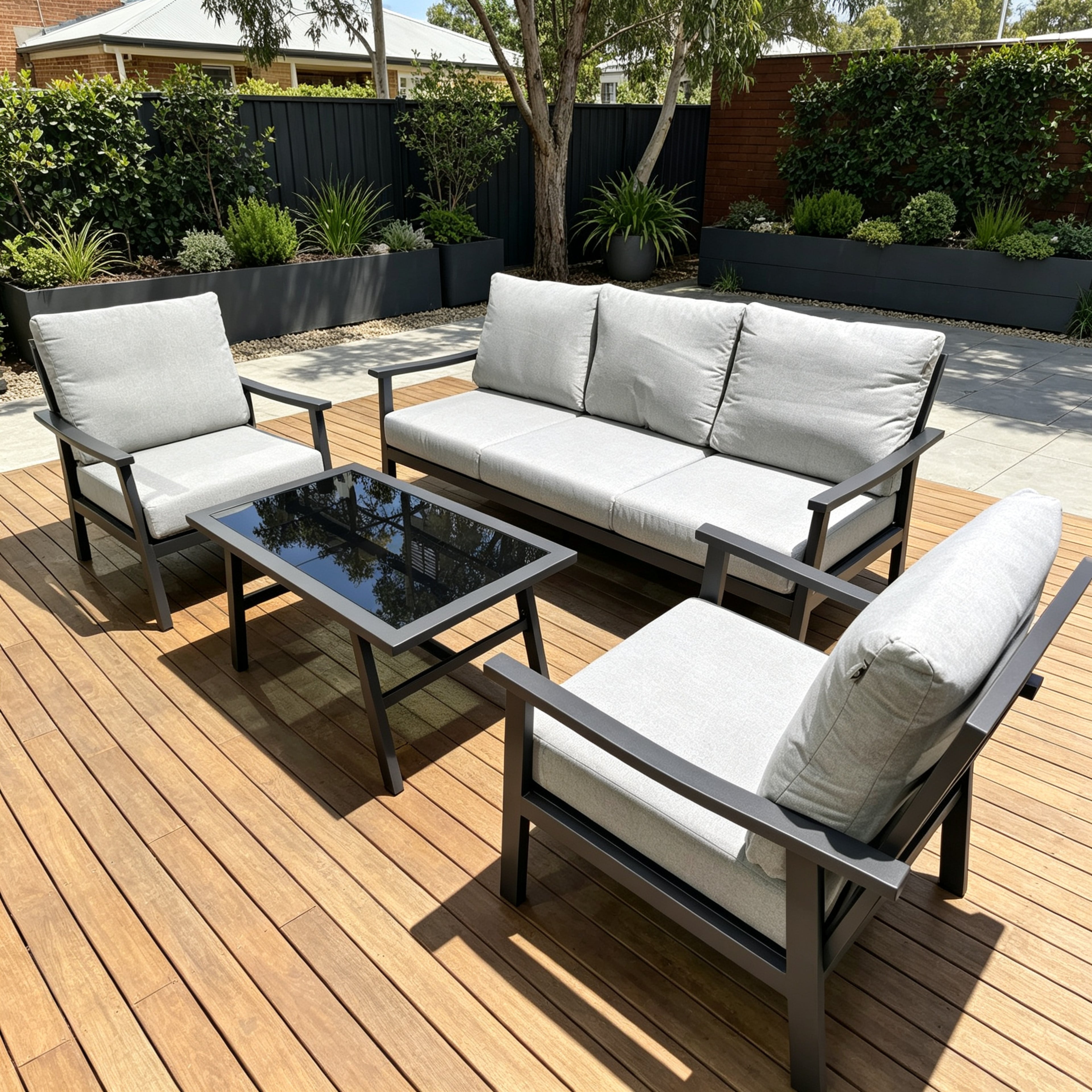 Marni 4PC Outdoor Lounge Set – Aluminium Frame with Coffee Table