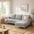 Belline Chaise Sofa -Storm Grey Fabric