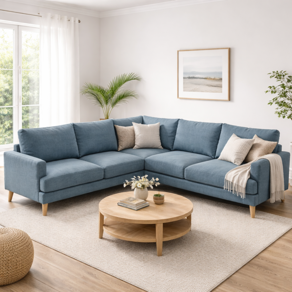 Belline Fabric Corner Sofa -Scandinavian L-Shape Lounge