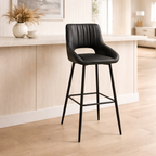 Carlina Bar Stool -Black Leather Look